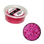 Amelia Beauty | 500 Count 1/2 Rubber Bands | Premium US Made Rubber Hair Ties | Ideal for Ponytails, Braids & Beards | Strong All Day Hold | Convenient Re-closable Container | Pink