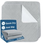 Bed Pads Washable Waterproof(2 Pack, 34 x 36), Washable and Reusable Anti Slip Chuck Pads Incontinence Underpad Sheet Protector for Adults, Elderly, Kids, Toddler and Pets, Grey
