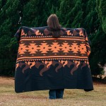 ACUSHLA Merino Wool Blanket - Soft Warm Thick Washable Large Bed Couch Camping Outdoor Travel Throw Blanket All Weather, Flame Blue 79X63