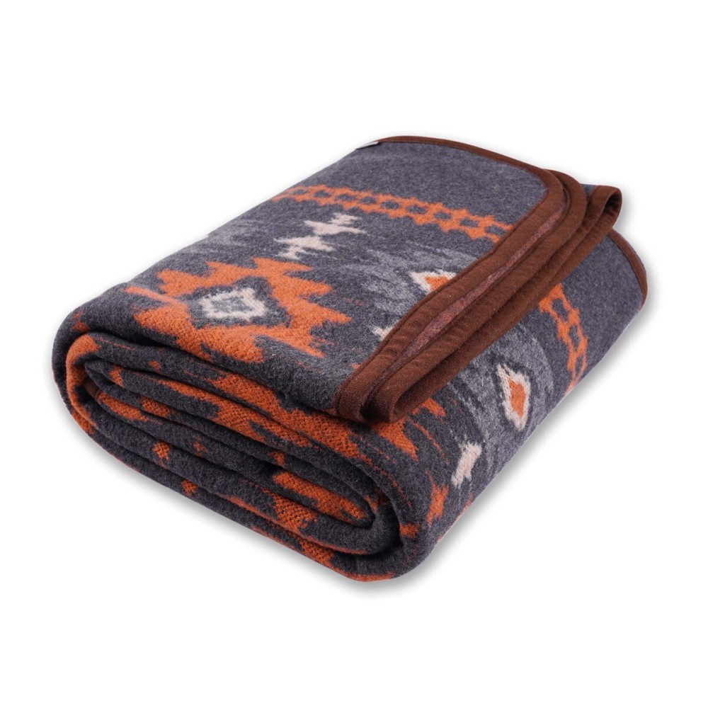 ACUSHLA Merino Wool Blanket - Warm Thick Washable Large Bed Couch Outdoor Camping Sleeping Throw Blanket All Weather Myers Gray 79x63