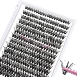 280 Individual Lashes - 40D, 10D, 20D, C, D Curl & Wispy Bottom Lashes - DIY At Home