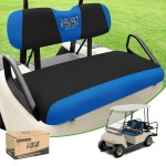 10L0L Golf Cart Seat Covers Kit - Universal Fit for EZGO TXT/RXV Front Seats | Breathable Mesh Fabric | Easy Installation | Black & Blue (No Staples Required)