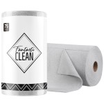 Fantasticlean Microfiber Cleaning Cloth Roll -75 Pack, Tear Away Microfiber Towels, 12 x 12, Reusable, Washable, Scratch Free, Ultra Absorbent Dish Rags for Car, Home, Garage or Shop (Grey)