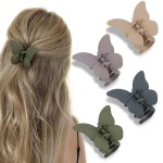 ATODEN Butterfly Hair Clips 4Pcs Matte Claw Clips for Thin Hair, Cute Hair Accessories and Jaw Clips as Gifts