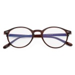 Gleyemor Blue Light Glasses for Men Women, Vintage Round Bluelight Blocking Computer Screen Protection Glasses (Brown)