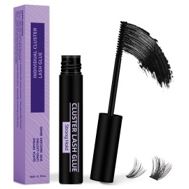 Lash Cluster Glue 10 ML Lash Bond Black Long Retention Eyelash Glue for Personal DIY Eyelash Extension Waterproof Bond Mild High Adhesive for Beginners (Black,10ml)