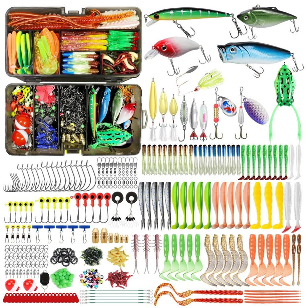 TRUSCEND Widely Used Fishing Lures & Tackle Kit Worth Every Penny, Selected Fishing Kit for Freshwater Saltwater, Economic/Giftable/Premium Fishing Gear Set Available, Starter Accessories for Family
