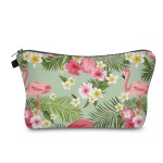 Aiphamy Cute Travel Makeup Bag Cosmetic Bag Small Pouch Gift for Women (Tropical Flamingo)