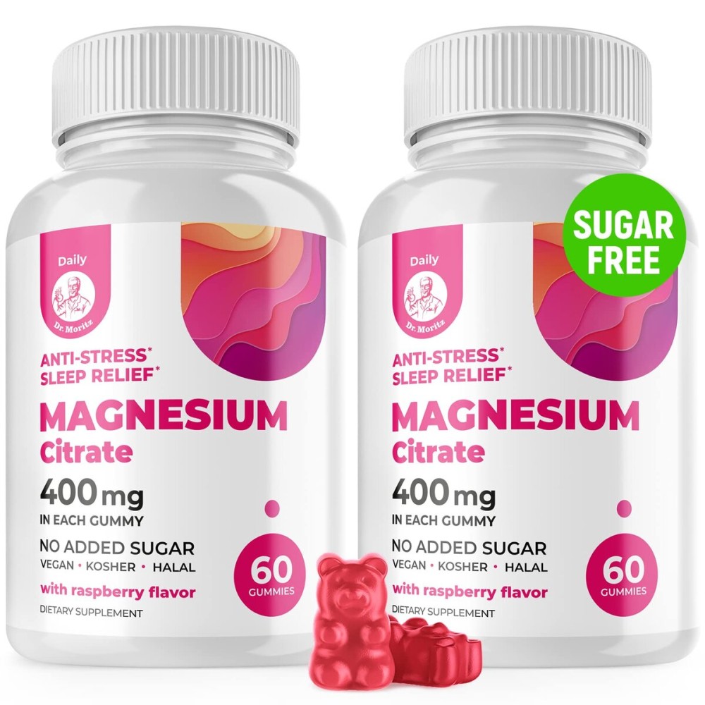 Magnesium Gummies Sugar-Free - Calm Magnesium Supplement for Children, Supports restful Sleep, Sugar-Free Magnesium Citrate Gummies for Kids & Adults (120 Count)