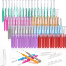 Modacraft 120Pcs Interdental Brush 7 Sizes Braces Brush Toothpicks with Soft Bristles 360 Bendable Floss Heads Dental Brushes Between Teeth Gum Braces Cleaning Kit Oral Tooth Cleaning Tool