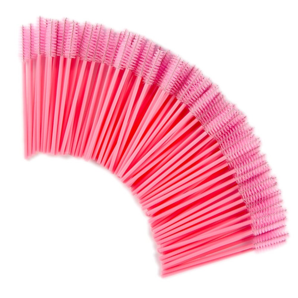 200 PCS Disposable Eyelash brush Mascara Wands Spoolies for Eye Lash Extension, Eyebrow and Makeup (Pink)