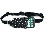 SPIbelt Running Belt for Women Men, Phone Holder for Running, Running Fanny Pack, Holder for Phone, Running Waist Pack, Adjustable Waist, [Fits All Phones]. Black White Polka Dot/Black Zipper