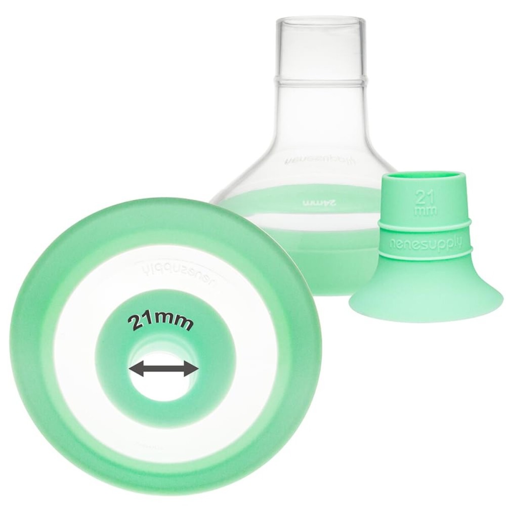 Nenesupply 24mm Flanges and 21mm Inserts Compatible with Lansinoh Breastpump Replacement to Lansinoh Flange 21mm and Breastshields Work with Signature Pro Smartpump and Manual Pumps