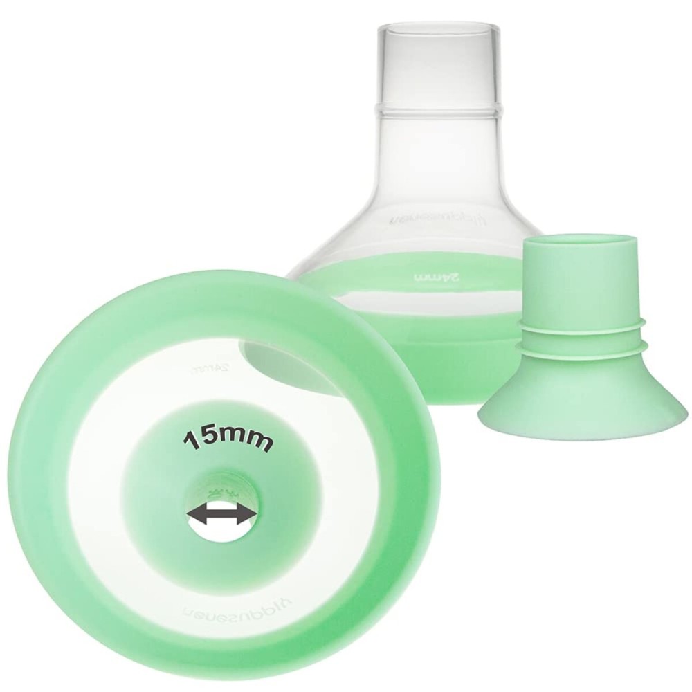 Nenesupply 15mm Inserts and 24mm Flex Flanges Compatible with Lansinoh Breastpump Replacement to Lansinoh Flanges 15mm and Breastshields Work with Signature Pro Smartpump and Manual Pumps