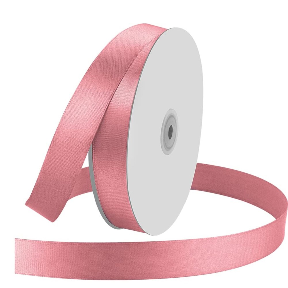 1 Wide x 100 Yards Single Face Polyester Satin Ribbon, Satin Ribbon for Crafts, Gift, Hair Bows, Wedding Party Decoration, Bow Making & Other Projects (Pink)