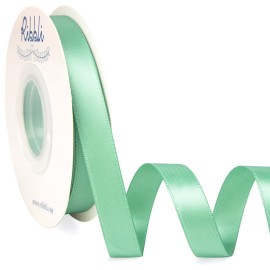 Ribbli Sage Green Satin Ribbon,Double Faced Satin 1/2 inch x Continuous 25 Yards,Use for Bows Bouquet,Gift Wrapping,Wedding Decoration,Floral Arrangement