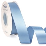 Ribbli Dusty Blue Satin Ribbon,Double Faced Satin 1 inch x Continuous 25 Yards,Use for Bows Bouquet,Gift Wrapping,Wedding Decoration,Floral Arrangement