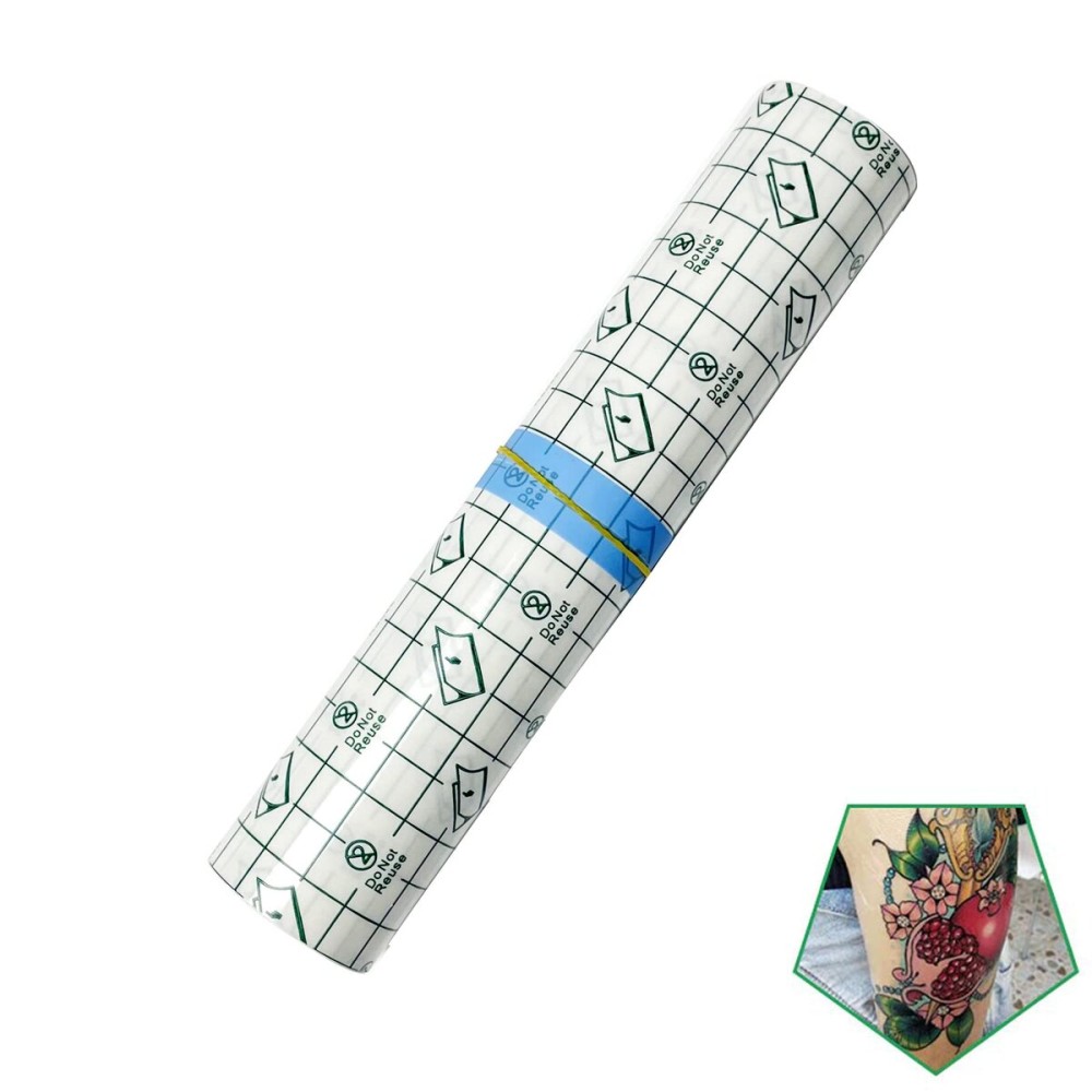 Tattoo Aftercare Bandage Roll 8 x 2 Yard - Waterproof Transparent Film for Tattoos Initial Healing and Skin Repair Adhesive Tattoo Supply Wrap