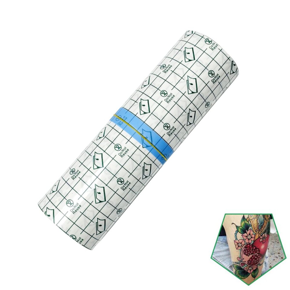 Tattoo Aftercare Bandage Roll 8 x 10 Yard - Waterproof Transparent Film for Tattoo Initial Healing and Skin Repair Adhesive Tattoos Supply Wrap