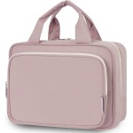 Narwey Travel Toiletry Bag for Women Large Hanging Makeup Bag Organizer Toiletries Bag for Full Size Essentials Accessories Cosmetics (Dusty Rose (Large))