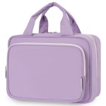 Narwey Travel Toiletry Bag for Women Large Hanging Makeup Bag Organizer Toiletries Bag for Full Size Essentials Accessories Cosmetics (Purple (Large))