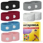 HIONXMGA 6 Pairs Motion Sickness Bands - Natural Anti Nausea Acupressure Wristbands for Morning & Motion Sickness Relief - Ideal for Car, Cruise & Flight Travel - for Adults and Kids