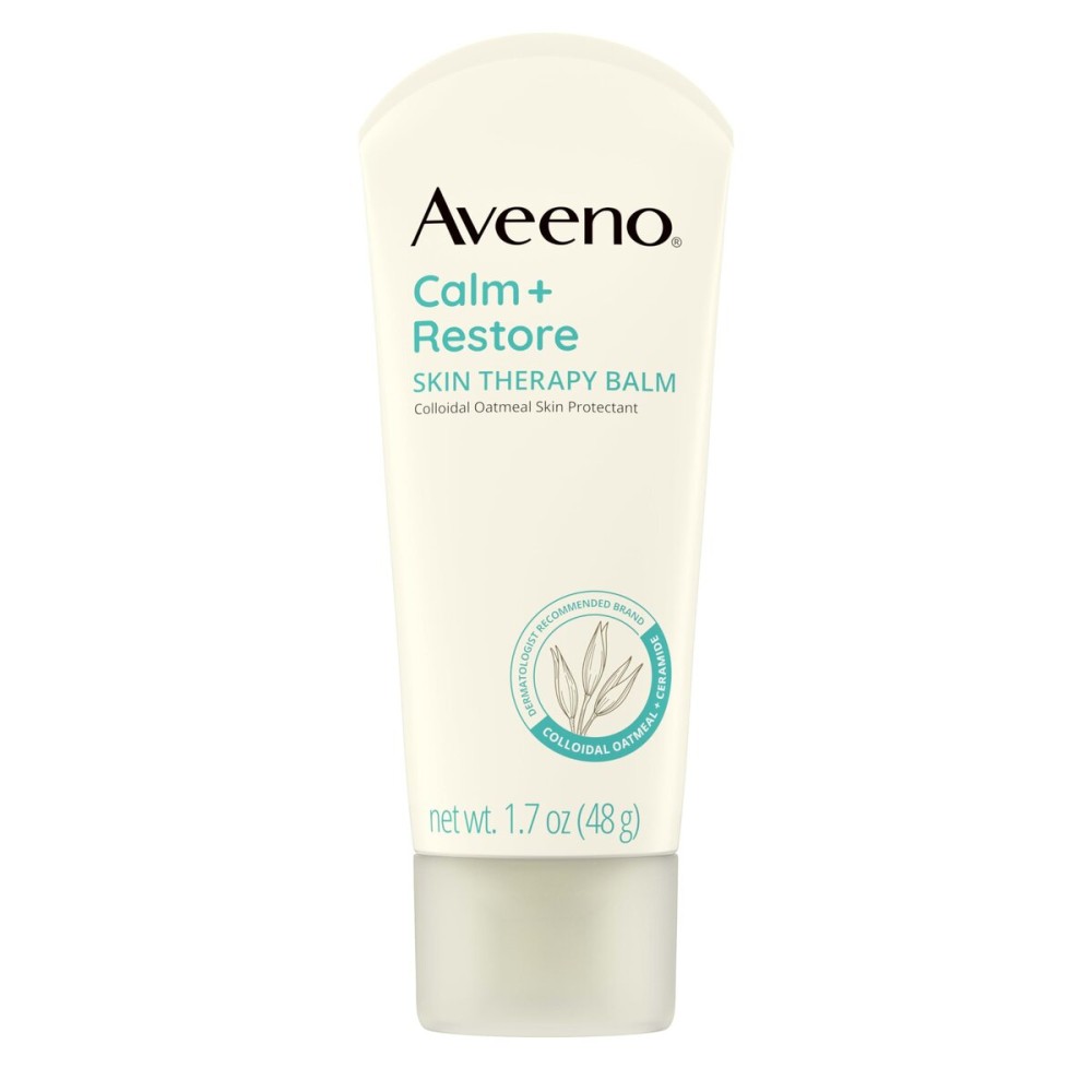 Aveeno Calm + Restore Skin Therapy Balm, Soothing & Moisturizing Skin Protectant for Sensitive Skin, Colloidal Oatmeal & Ceramide to Help Fight Dry Skin, Fragrance- & Steroid-Free, 1.7 oz