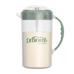 Dr. Brown\'s Baby Formula Mixing Pitcher with Adjustable Stopper, Locking Lid, & No Drip Spout, 32oz, BPA Free, Olive