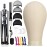 SZCY LLC 23 Inch Canvas Block Wig Head, 47 Inch Wig Stand Tripod with Head, Mannequin Head for Wigs Display with Wig Caps, T C Pins Brush