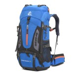 Bseash 60L Hiking Camping Backpack with Rain Cover, Waterproof Large Capacity Outdoor Sport Travel Daypack Climbing Touring (Light Blue)