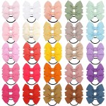 BBGifts 50PCS Tiny Baby Hair Ties, 2 Inch Baby Bows Rubber Bands Hair Ties, 25 Pairs Soft Elastics Ponytail Holders Hair Accessories for Infants Toddlers