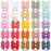 BBGifts 50PCS Tiny Baby Hair Ties, 2 Inch Baby Bows Rubber Bands Hair Ties, 25 Pairs Soft Elastics Ponytail Holders Hair Accessories for Infants Toddlers