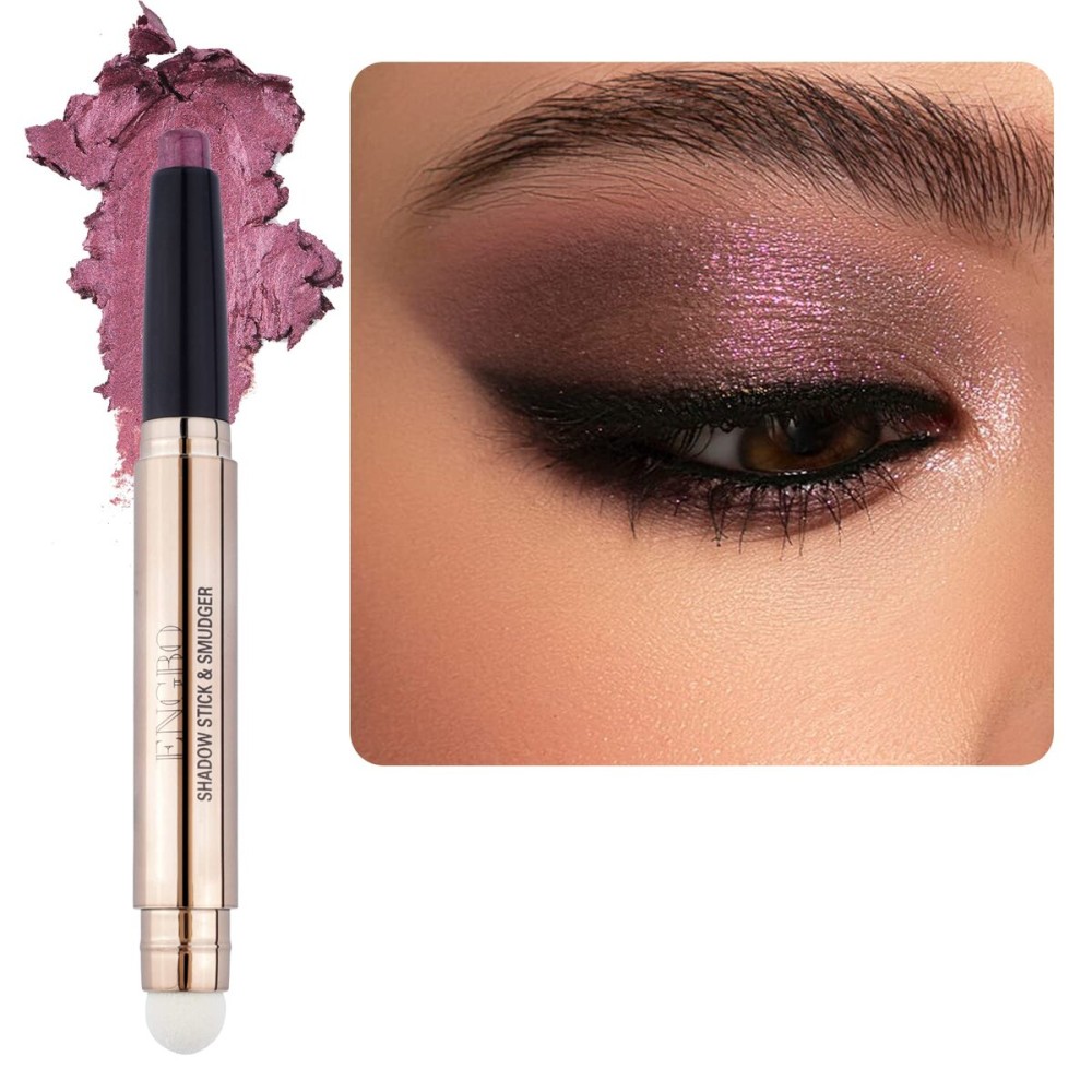 Enfuntins Cream Eyeshadow Stick, Long-Lasting, Crease-Proof Eyeshadow with Built-in Smudger Orchid Shimmer