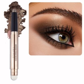 Enfuntins Brown Eyeshadow Stick, Cream Eye Shadow Crayon Pencil, Long Lasting Waterproof with Built-in Smudger, Cocoa Shimmer