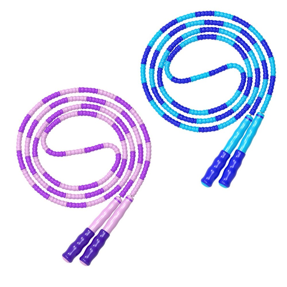 Leeboom Jump Rope, Adjustable Length Tangle-Free Segmented Soft Beaded Skipping Rope, Fitness Jump Rope for Kids, Man, and Women Weight Loss 9.2 Feet