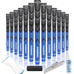 CHAMPKEY Golf Grips 13 Pack | Come with Solvent,15 Tapes,Vise Clamp and Hook Blade | All Weather Control and High Feedback Golf Club Grips