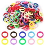 200Pcs Multicolor Seamless Hair Ties for Girls, Toddler Loom Bracelet Weaving Craft DIY Kit