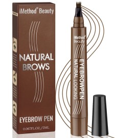 iMethod Eyebrow Pen - Upgrade Eyebrow TattooPen, Eyebrow Makeup, Long Lasting, Waterproof and Smudge-proof, Brown