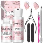 SAVILAND Cuticle Remover and Cuticle Oil Kit - Nail Care Kit with Cuticle Remover Liquid & 1.01 oz Cuticle Oil Cuticle Trimmer for Cuticle Softener & Moisturize Manicure Kit for Home Use