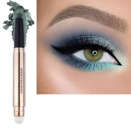 LGSZGDCN Green Eyeshadow stick Makeup Brush,Glitte Primer Palette Smooth Cream Shimmer Pencil Long Lasting Waterproof Eye Shadow Highlighter Hypoallergenic Multi-Dimensional eyes Look