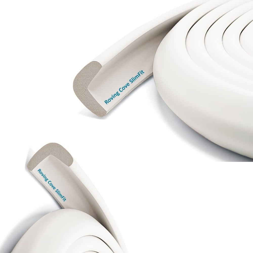 Roving Cove Slim-Fit Edge Protector for Baby Proofing (9ft Small Edge Only), Soft Rubber Foam Furniture Edge Bumper Guard, Desk Edge Cushion, 3M Adhesive, Oyster White (Off White)