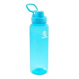 Takeya Tritan Sport Water Bottle with Spout Lid - BPA-Free & Dishwasher-Safe Water Bottle - Reusable Bottle with Lid Handle - Simple Leak-Proof Water Bottle - 40 oz, Breezy Blue