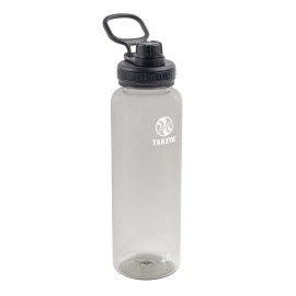 Takeya Tritan Sport Water Bottle with Spout Lid - BPA-Free & Dishwasher-Safe Water Bottle - Reusable Bottle with Lid Handle - Simple Leak-Proof Water Bottle - 40 oz, Stormy Black