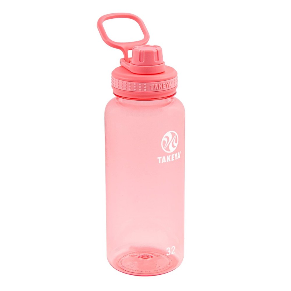 Takeya Tritan Sport Water Bottle with Spout Lid - BPA-Free & Dishwasher-Safe Water Bottle - Reusable Bottle with Lid Handle - Simple Leak-Proof Water Bottle - 32 oz, Flutter Pink