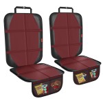 XHYANG Car Seat Protector,2 Pack Automotive Seat Protectors Baby Carseat Pad Waterproof Durable 600D Fabric for Child Baby Car Seat Mat Vehicle Pet Cover 2 Storage Pockets (Wine Red)