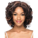 SEVENCOLORS Wigs for Black Women Afro Short Curly Bob Wigs Synthetic Hair African American Wig Natural Looking Glueless Big Curly Wigs(Brown Mixed Blonde)