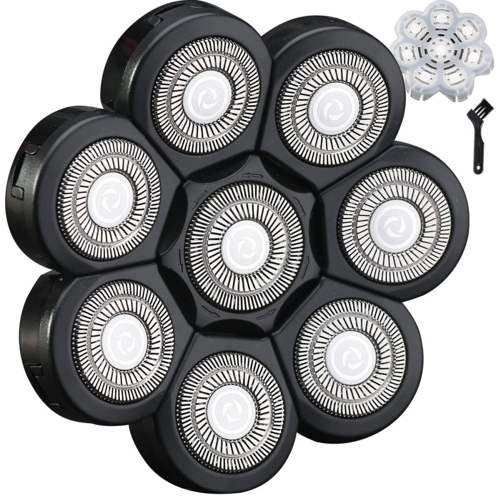 HONTEC 8 Blade Replacement Heads Electric Razor Shaver (8D Black)