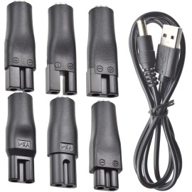 7 PCS Power Cord 5V Replacement Charger USB Adapter Suitable for Electric Hair Clippers, Beard Trimmers, Shavers, Beauty Instruments, Desk Lamps, Purifiers.