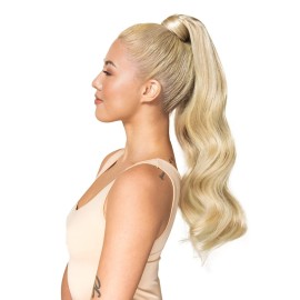 WENNALIFE Ponytail Extension Human Hair, 14 Inch 75g Platinum Blonde Clip in Remy Human Hair Ponytail Wrap Around Ponytail Hairpieces