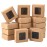 BENECREAT 28 Packs Kraft Paper Box with Clear Windows, 3.4x3.4x1.4Inches Paper Gift Box for Party Favor Treats Bakery, Festival Gift Packaging